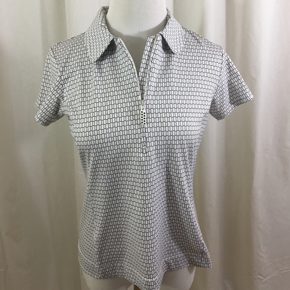 Sport Haley Short Sleeved Golf Shirt-B&W-Small